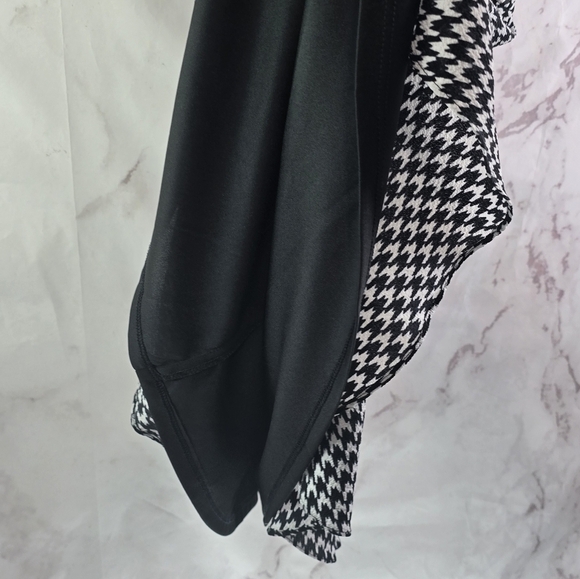 Aqua Dress Womens Small Black White Houndstooth Tank Mini Short Flounce Peplum - Picture 11 of 12
